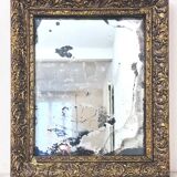 Petit miroir ancien en stuc doré à la feuille d'OR - "Isidore"