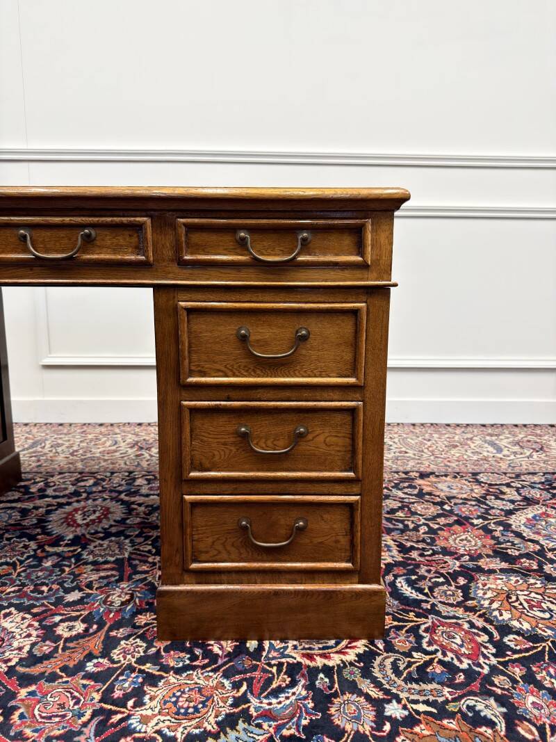 Classic English Desk with Green Inlay