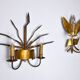 Pair of floral wall lamps by Ferroarte, regency, Spain, 1970