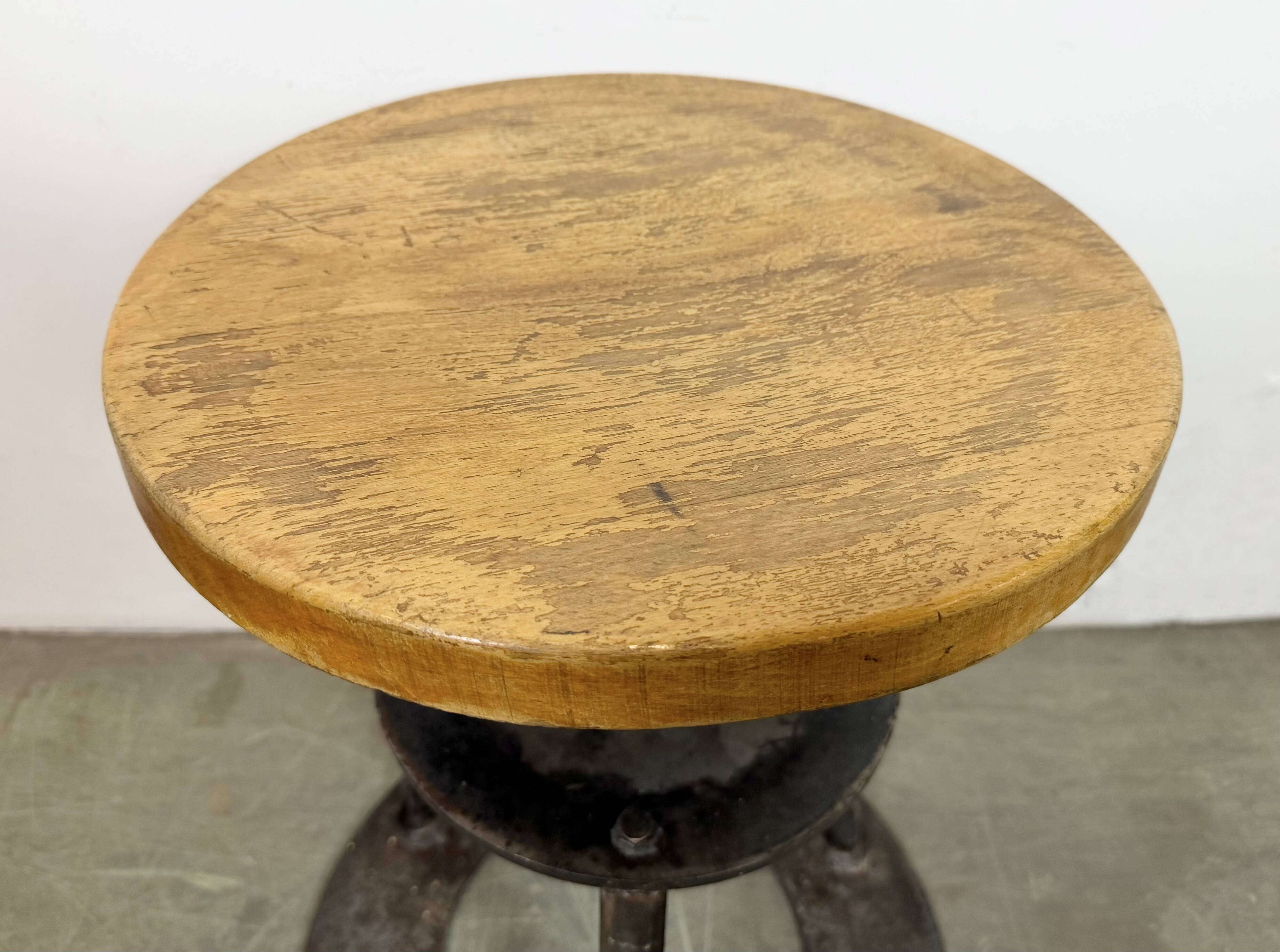 Black Industrial Workshop Swivel Stool, 1960s