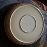 Glazed ceramic dessert plate with strawberry design.