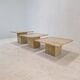 Ensemble de 3 tables basses ou d'appoint en travertin, Italie, 1980s
