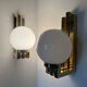 Opaline brass wall lights from the 1970s.