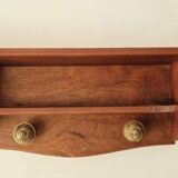 Mahogany wood shelf coat rack