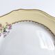Round vintage plate L'Amandinoise model Paola cream and white flowers