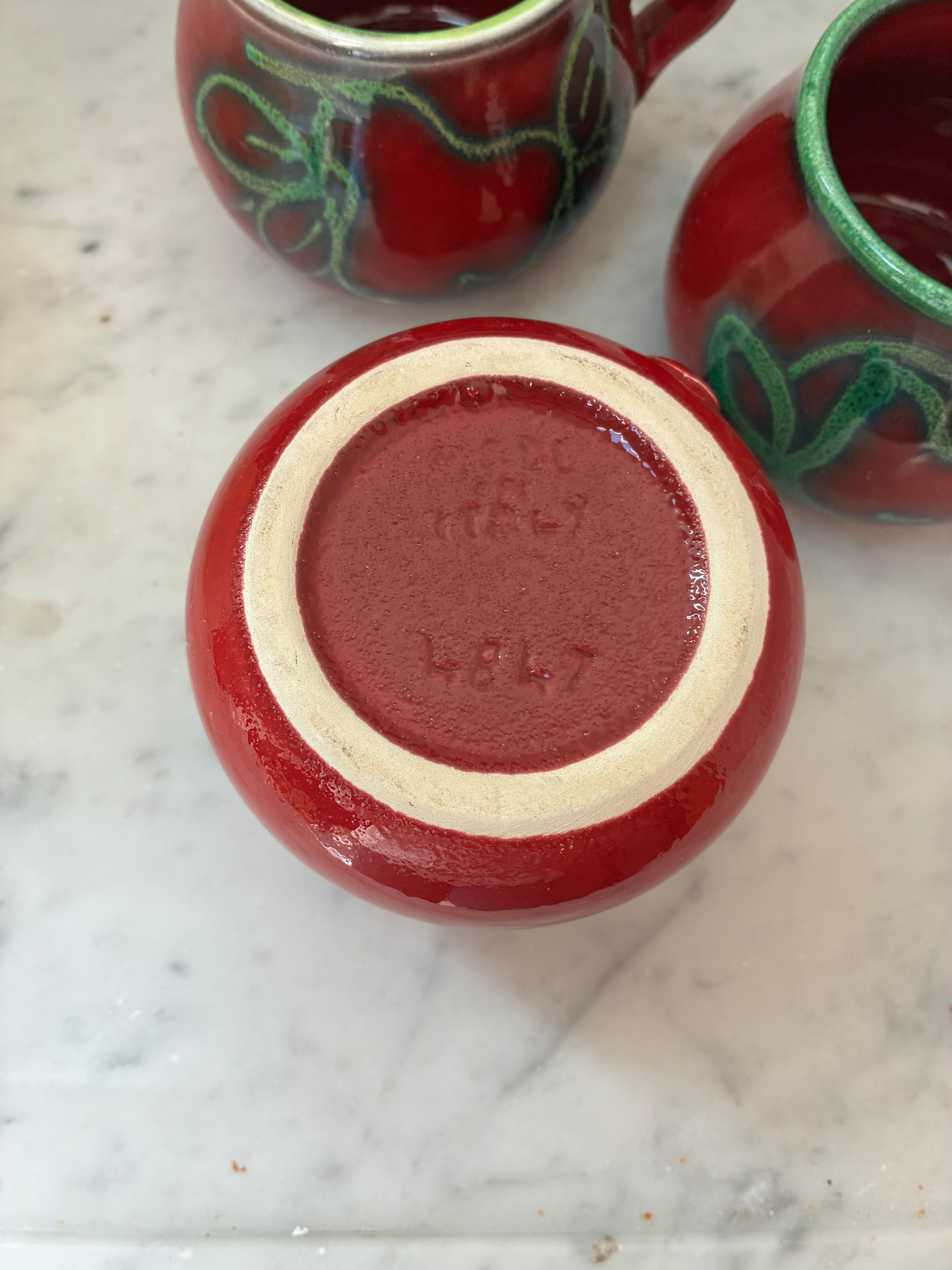 Vintage Italy handmade glazed ceramic cups
