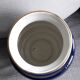 Large vintage ceramic vase in rounded blue and gold shape