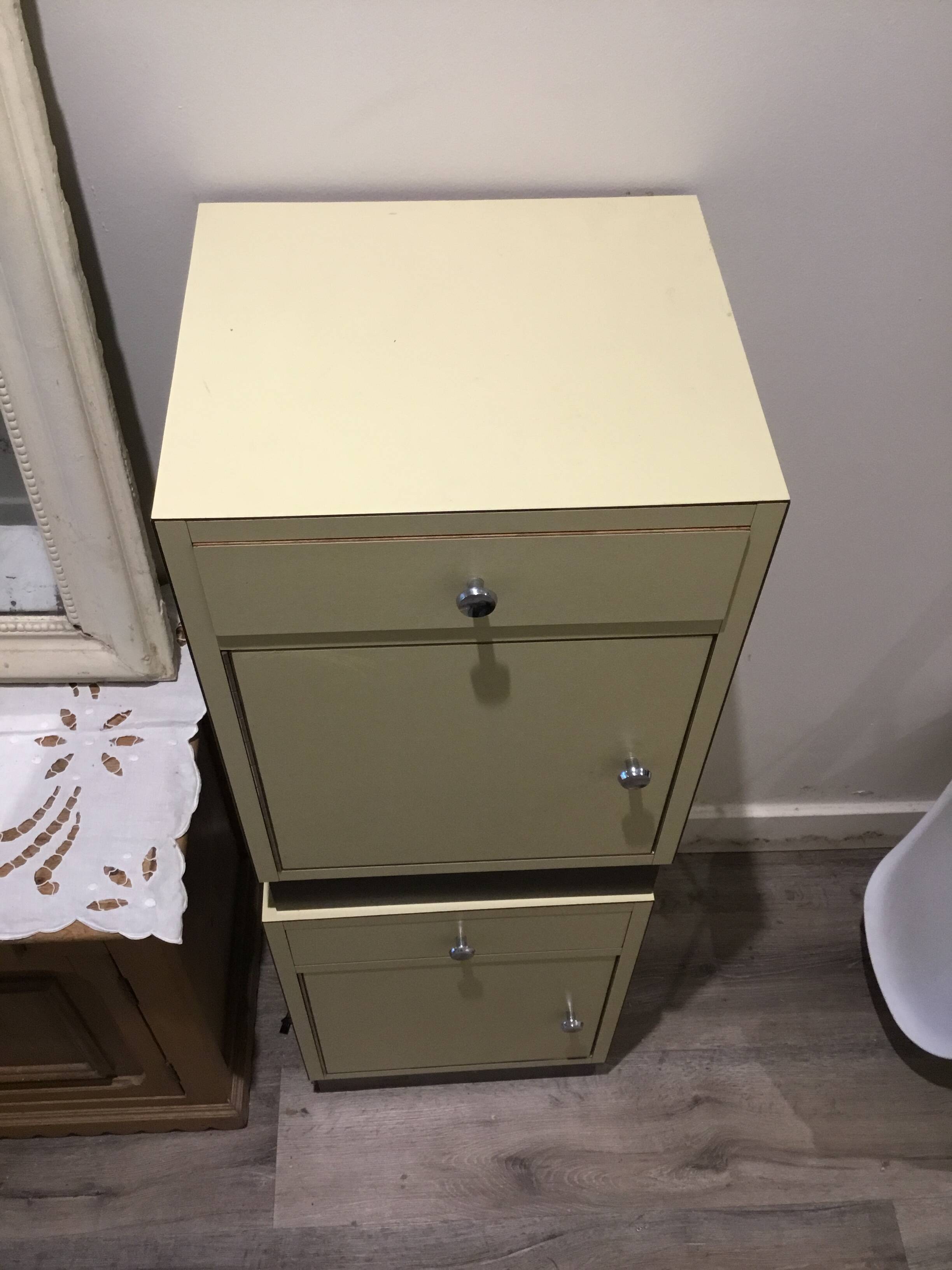 Nightstands / formica bedside tables