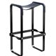 Pair of blue and black metal stools without a backrest.