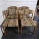 4 vintage self chairs from the 60s with wool seats