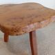Freeform elm burl tripod coffee table