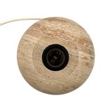 Travertine & brass table lamp base, Italy 1970s