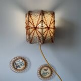 Vintage ecru and orange wall light