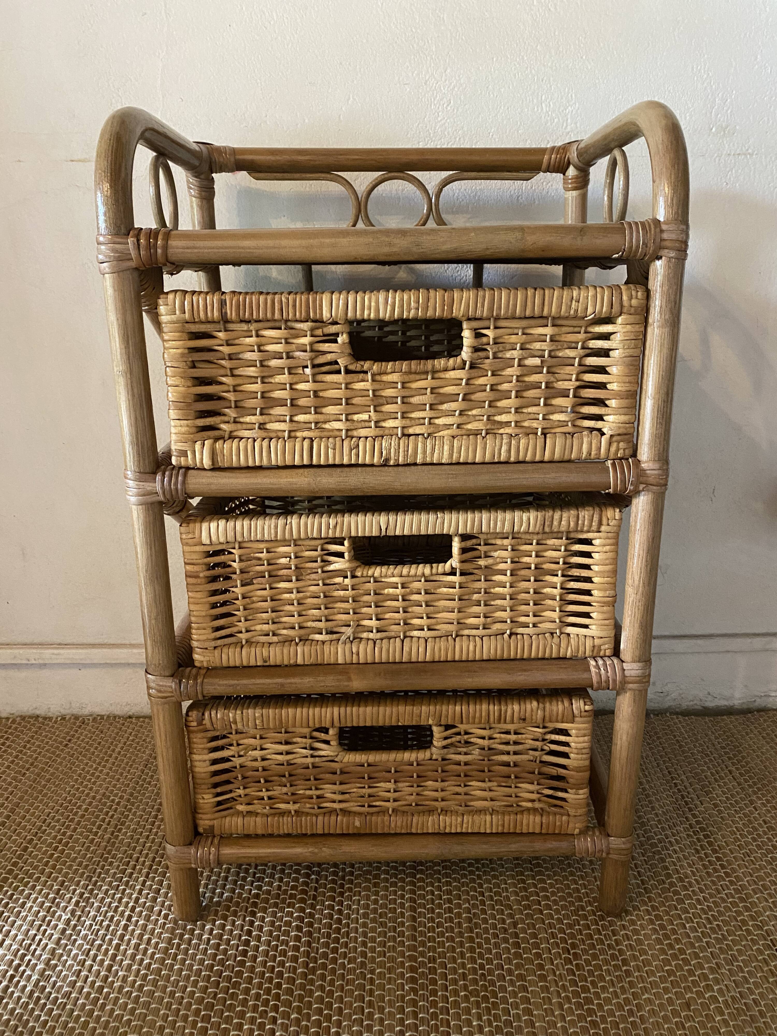 Rattan chest of drawers 3 drawers
