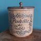 Pot couvert poubelle de table en céramique et bois