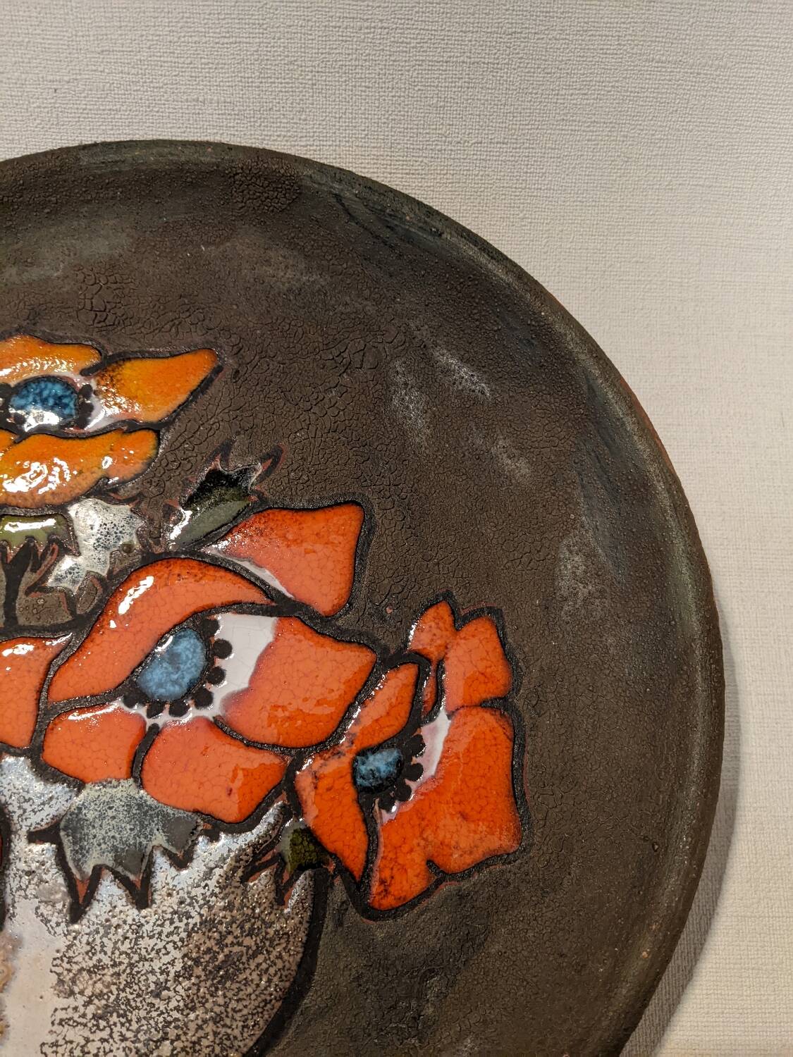 Decorative ceramic plate handmade country decoration