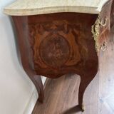 Louis xvi bomb chest of drawers - With marble top and 2 drawers