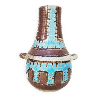 Vase africaniste céramique Accolay vintage