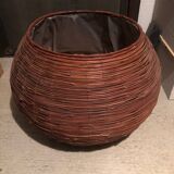 Large woven bamboo planter