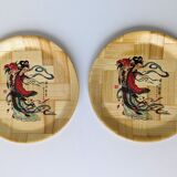 2 Bamboo trays of Asian origin certainly 1950