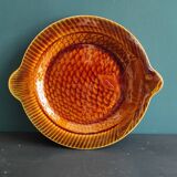 Vintage French fish plate, Sarreguemines