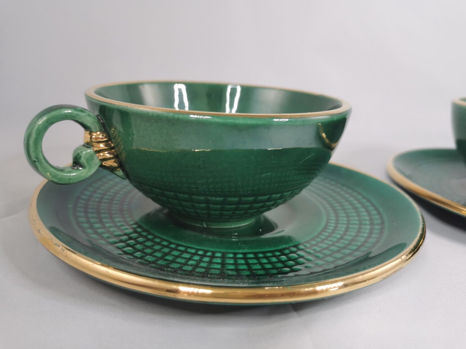 Service à thé DUO, Saint Clément, Vintage, vert