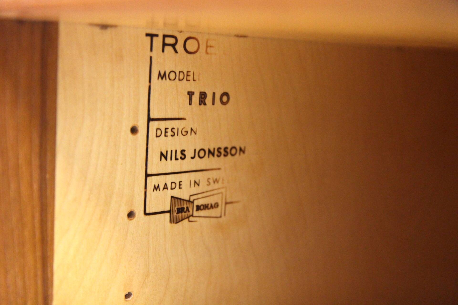 Scandinavian teak sideboard "Trio", Nils Jonsson, Troeds, Sweden, 1960