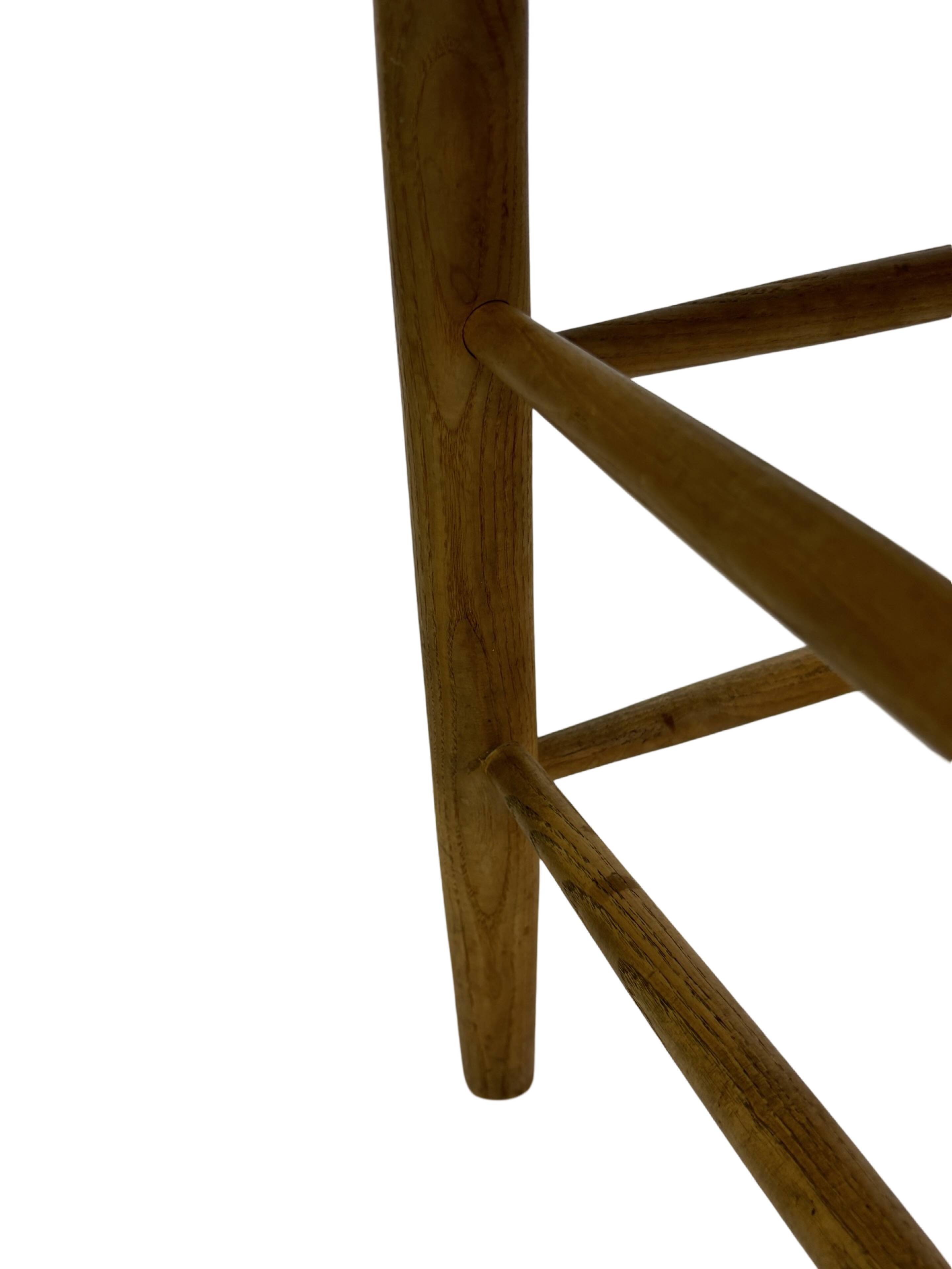 Vintage Danish papercord stool rope beech mid century '60s design