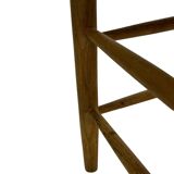 Vintage Danish papercord stool rope beech mid century '60s design