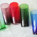 8 blown glass glasses