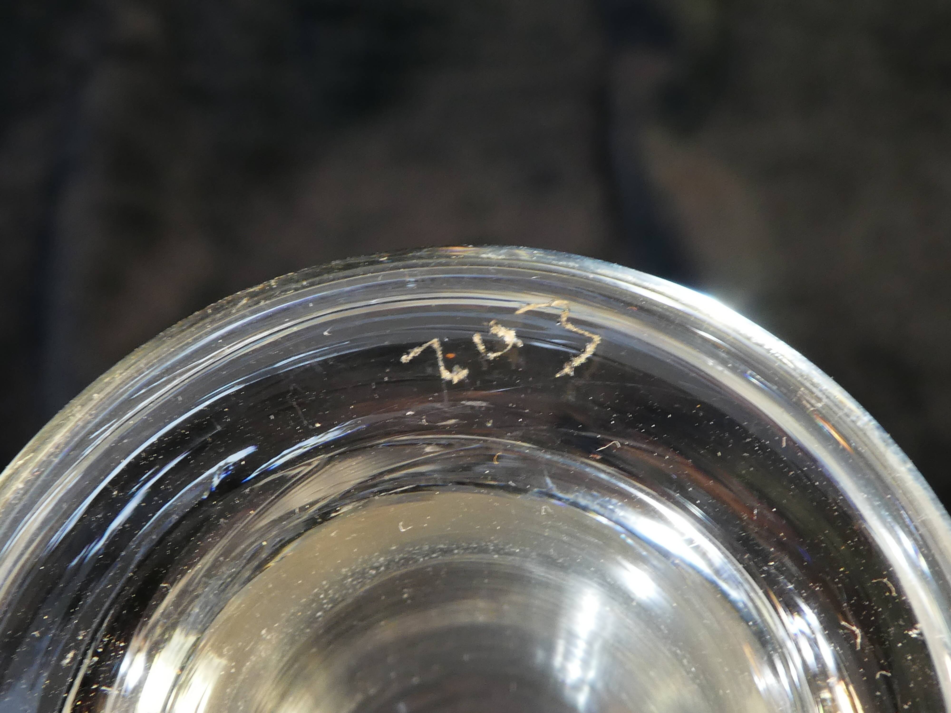 Blown and engraved glass decanter