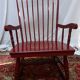 Vintage wooden rocking chair burgundy paint