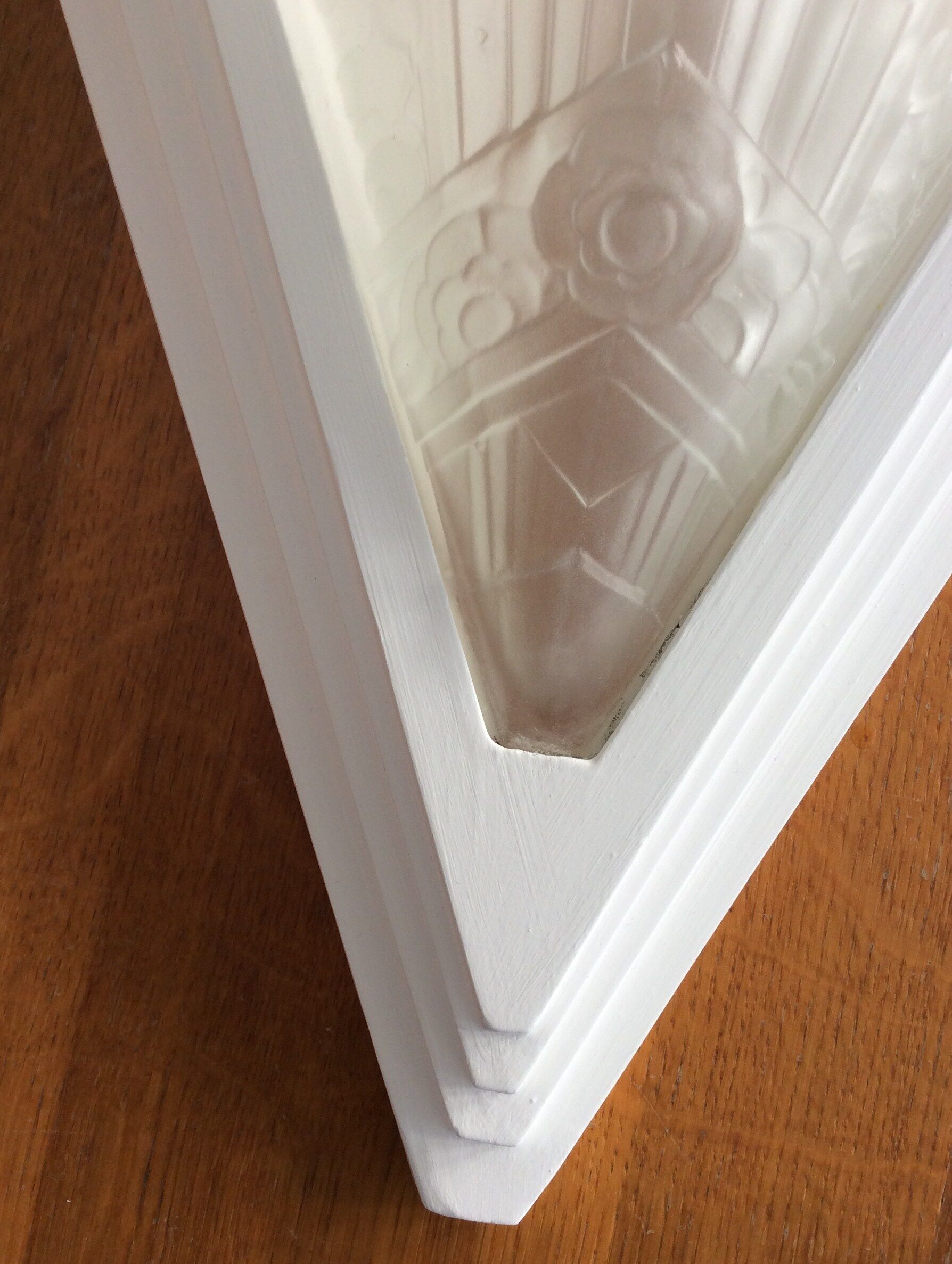 Pair of art deco-style pressed glass sconces