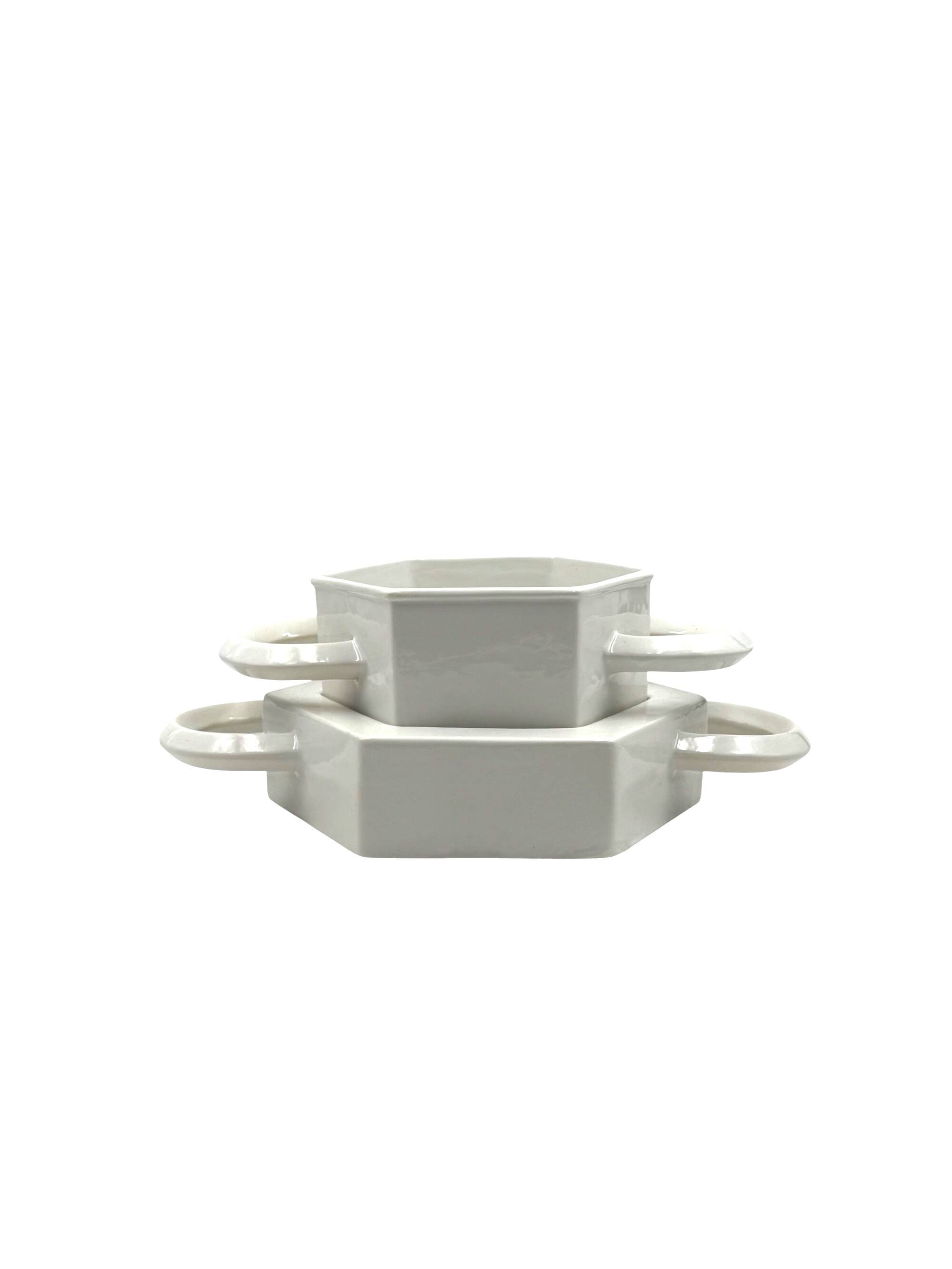 Sergio Asti, white ceramic centerpiece, Gabbianelli Italy ca. 1970