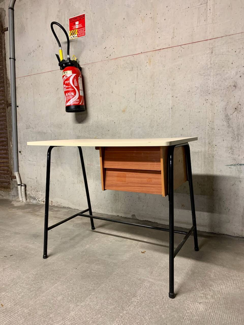 Vintage modernism desk with two drawers