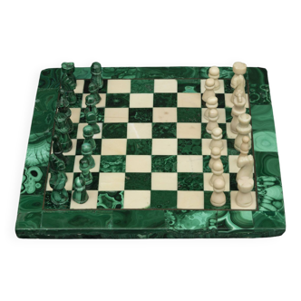 Small malachite and marble chess sets