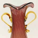 Brown and Yellow Murano Glass Amphora Vase by Fratelli Toso, Italy