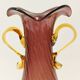 Brown and Yellow Murano Glass Amphora Vase by Fratelli Toso, Italy
