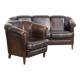 Set of a sheepskin sofa together with its matching club armchair