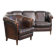 Set of a sheepskin sofa together with its matching club armchair