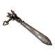 Silver metal handle in the style of Louis XVI.
