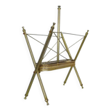 Neoclassical Baroque Folding Magazine Rack in Gilded Metal. 1950s