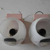 Pair of vintage wall lamps opaline child