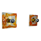 Pair of Murano Mazzega wall lights, orange frosted glass, Italy, 1970