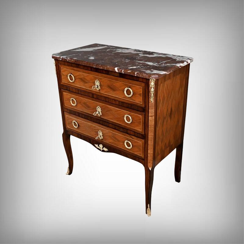 Marquetry Commode, Transitional Style Louis XV Louis XVI – Mid 20th Century