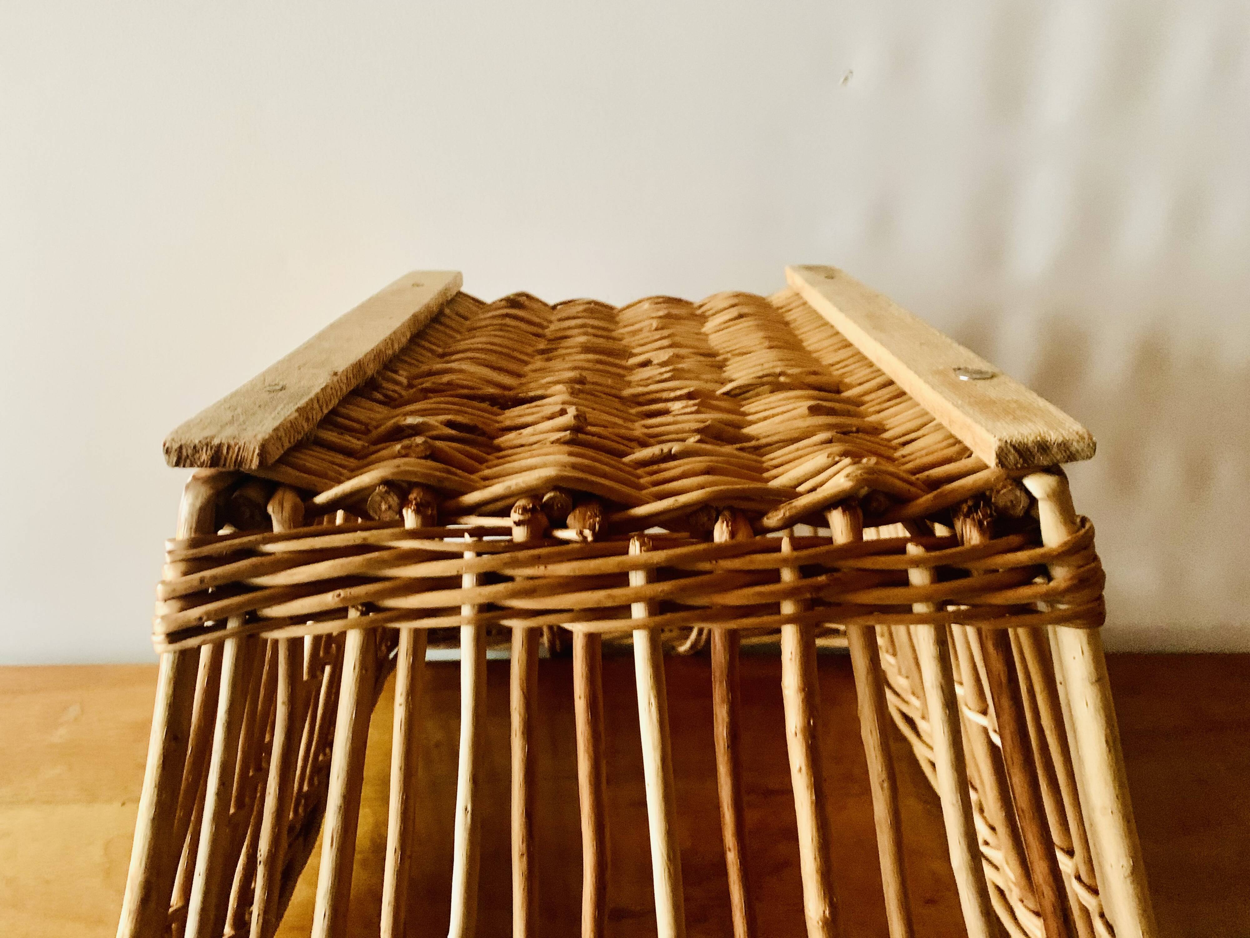 Large vintage wicker basket