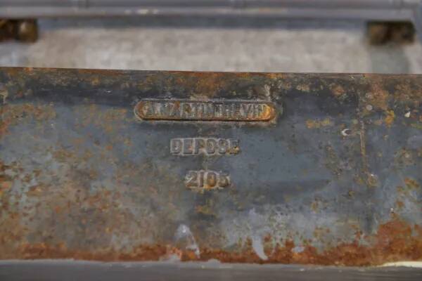 Porte-parapluie en fonte émaillée gris 1940’s