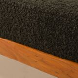 Danish teak daybed in thick boucle fabric, 1960s