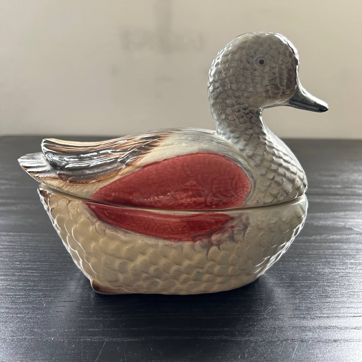 Green and pink duck terrine