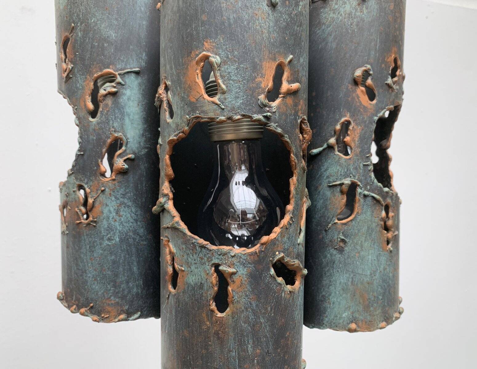 Brutalist Mid-Century Metal Pendant